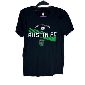 Austin FC 2021 Black Graphic T-Shirt MLS 100% Cotton Size S  Soccer